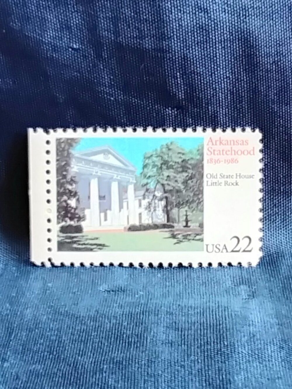 Uncirculated USA 1986 Arkansas Statehood 1936-1986 22 Cent Stamp!!